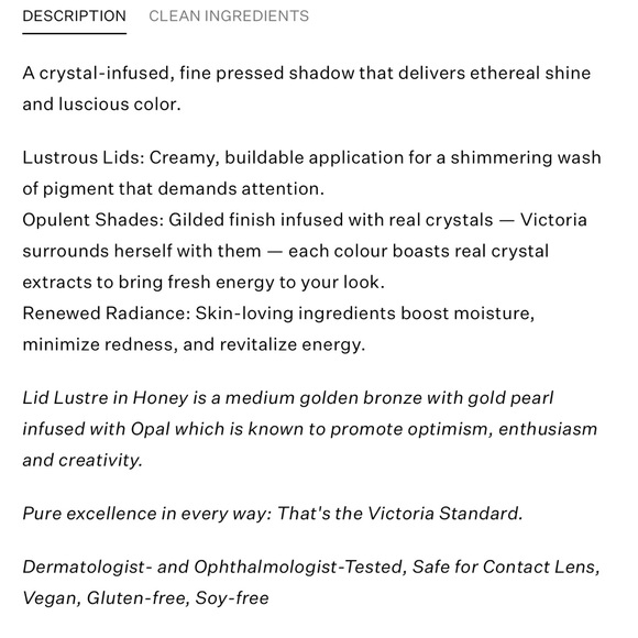 NIB ✨ Victoria Beckham Beauty Lid Lustre Shimmering Eyeshadow - Honey - Picture 4 of 4